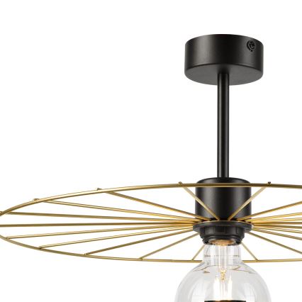 Candeeiro suspenso MONTANA 1xE27/15W/230V diâmetro 45 cm dourado/preto