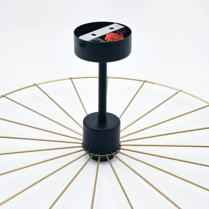 Candeeiro suspenso MONTANA 1xE27/15W/230V diâmetro 45 cm dourado/preto