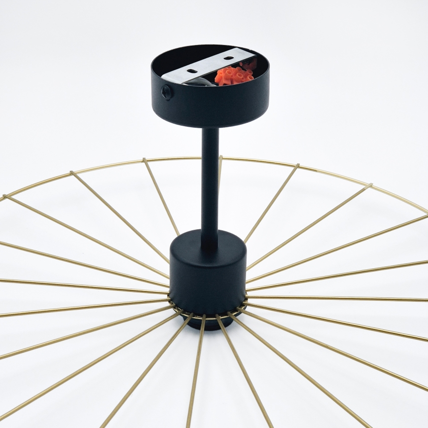 Candeeiro suspenso MONTANA 1xE27/15W/230V diâmetro 45 cm dourado/preto