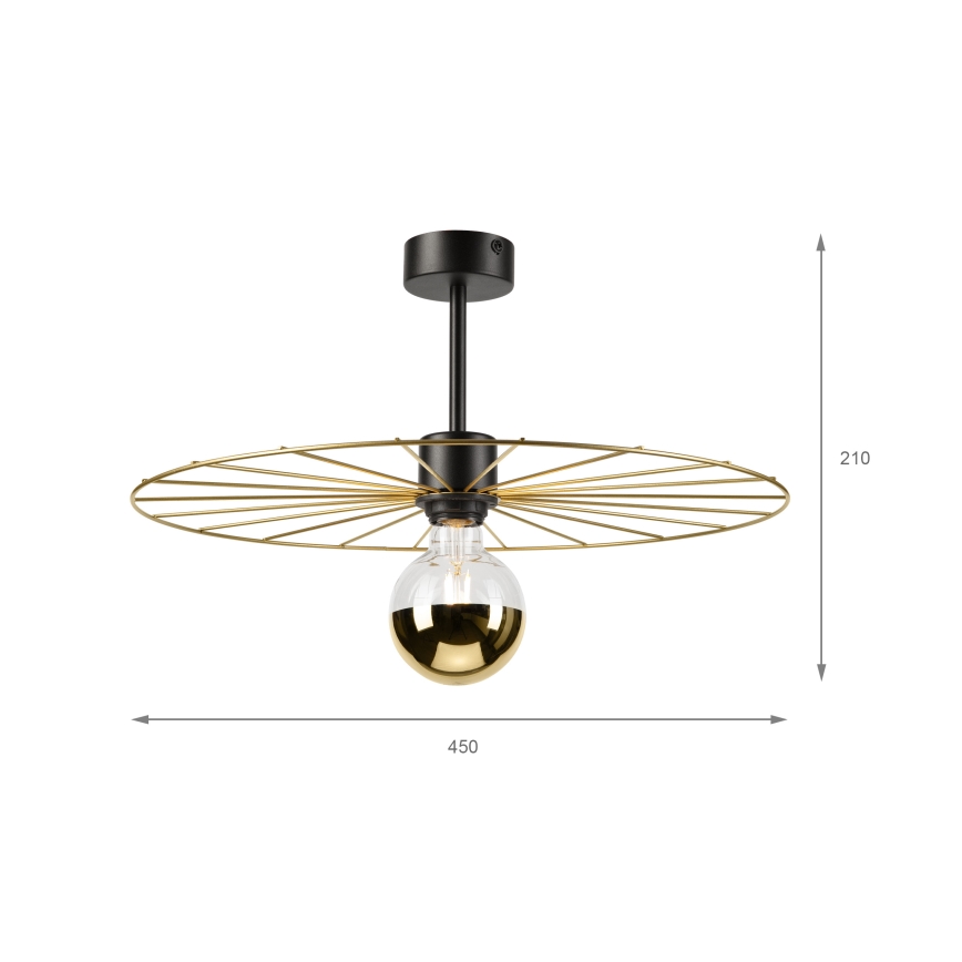 Candeeiro suspenso MONTANA 1xE27/15W/230V diâmetro 45 cm dourado/preto
