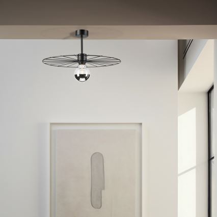 Candeeiro suspenso MONTANA 1xE27/15W/230V diâmetro 45 cm preto