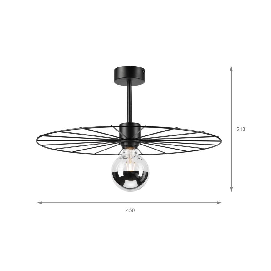 Candeeiro suspenso MONTANA 1xE27/15W/230V diâmetro 45 cm preto