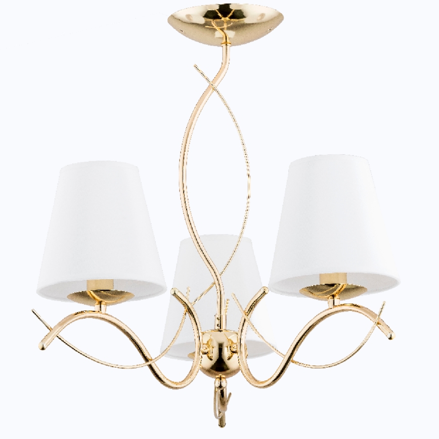 Candeeiro suspenso MONZA 3xE14/10W/230V dourado