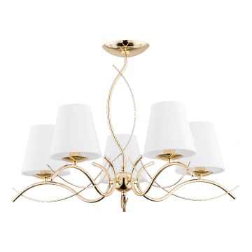 Candeeiro suspenso MONZA 5xE14/10W/230V dourado