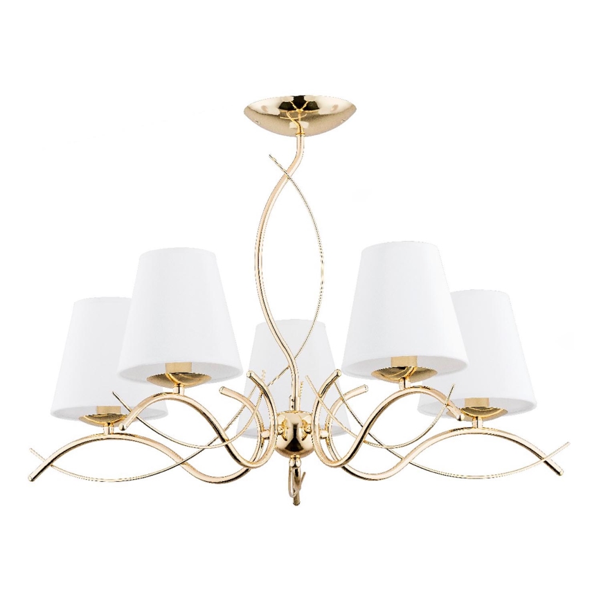 Candeeiro suspenso MONZA 5xE14/10W/230V dourado