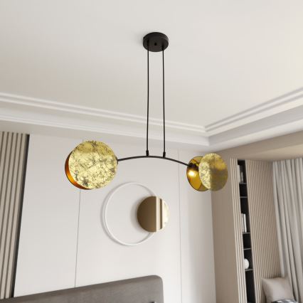 Candeeiro suspenso MOTIF 2xE14/10W/230V dourado