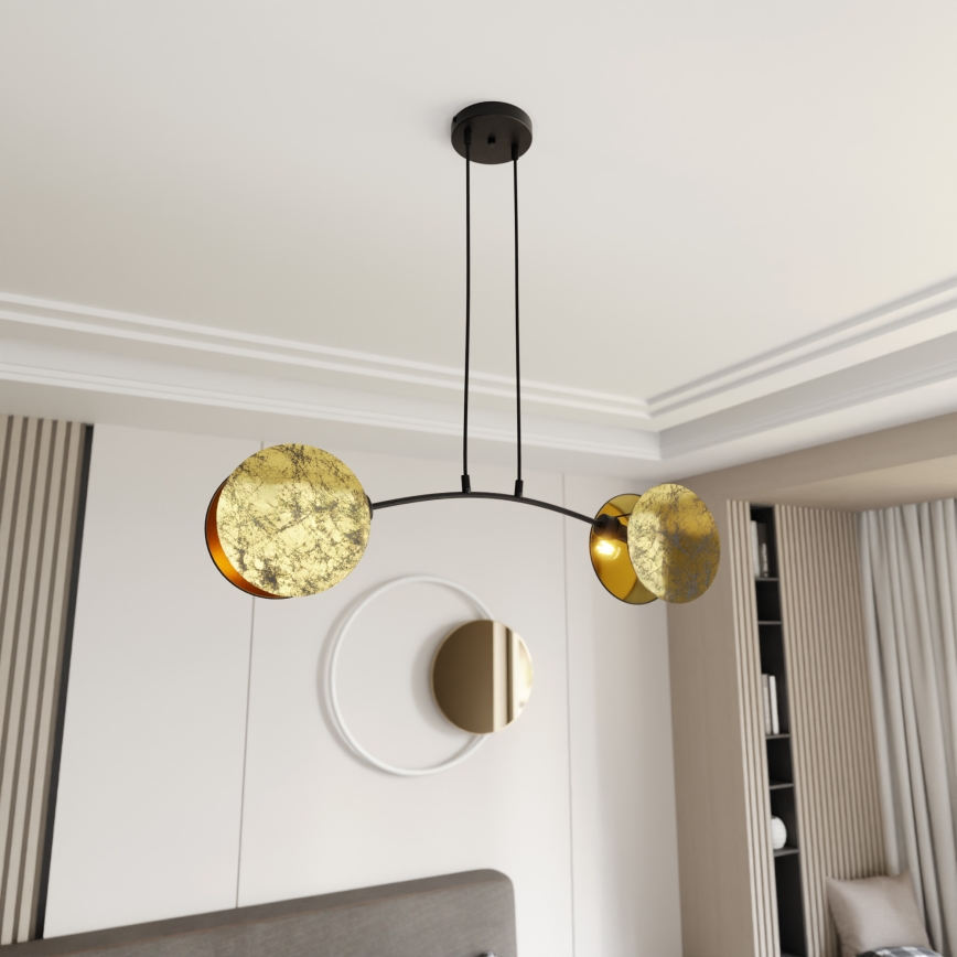 Candeeiro suspenso MOTIF 2xE14/10W/230V dourado
