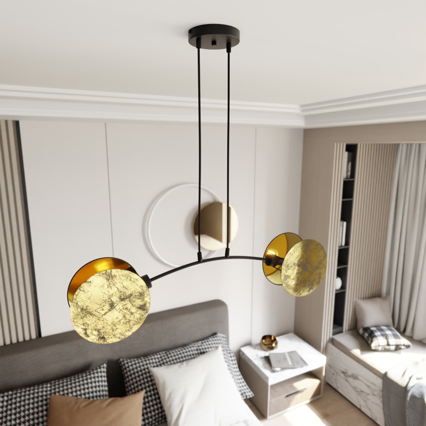 Candeeiro suspenso MOTIF 2xE14/10W/230V dourado