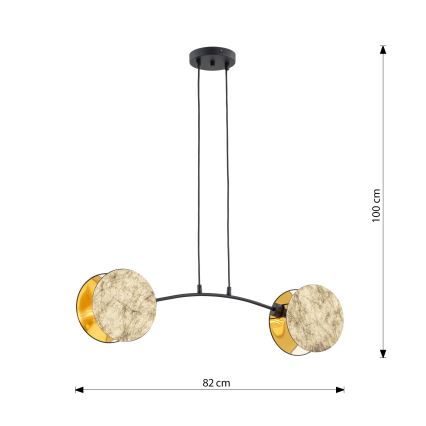 Candeeiro suspenso MOTIF 2xE14/10W/230V dourado
