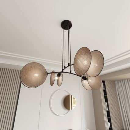 Candeeiro suspenso MOTIF 4xE14/10W/230V bege