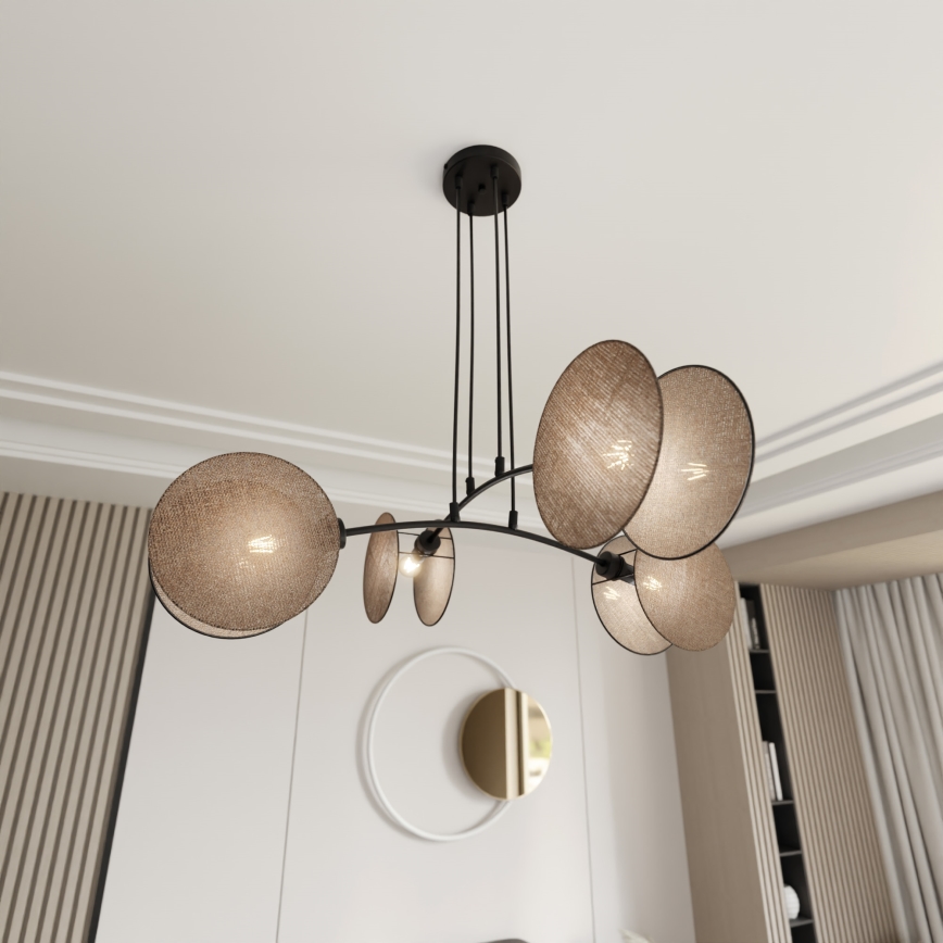 Candeeiro suspenso MOTIF 4xE14/10W/230V bege