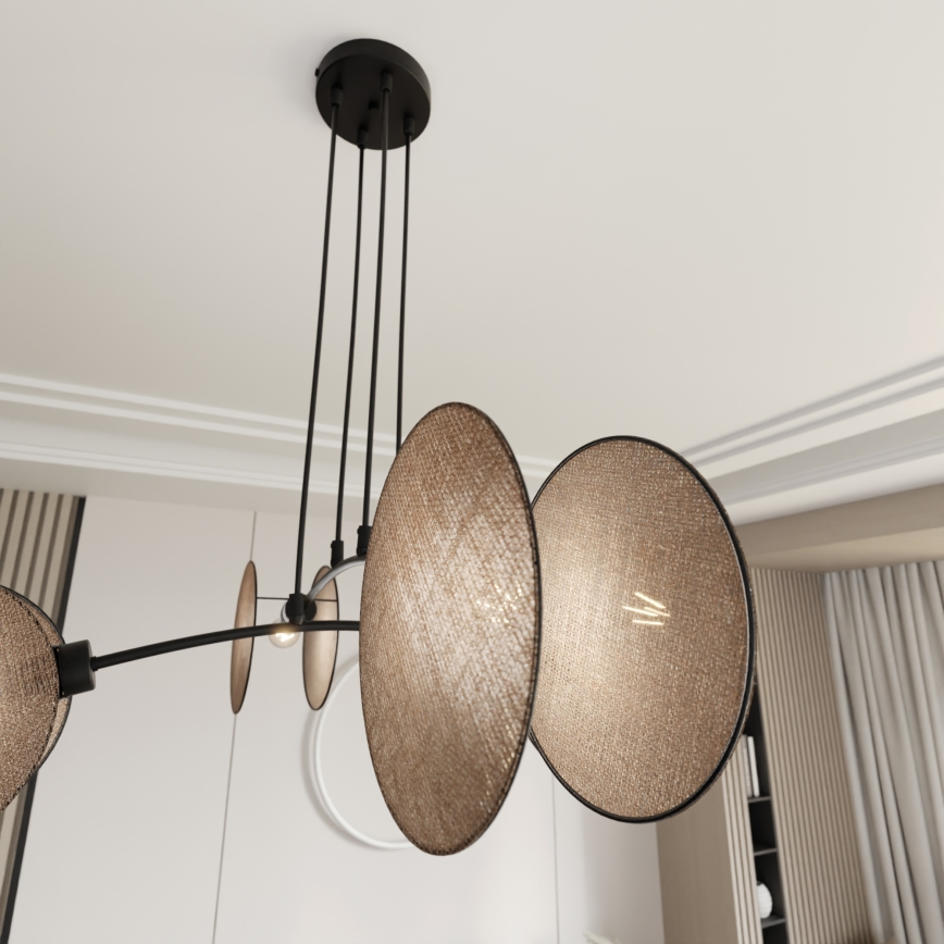 Candeeiro suspenso MOTIF 4xE14/10W/230V bege