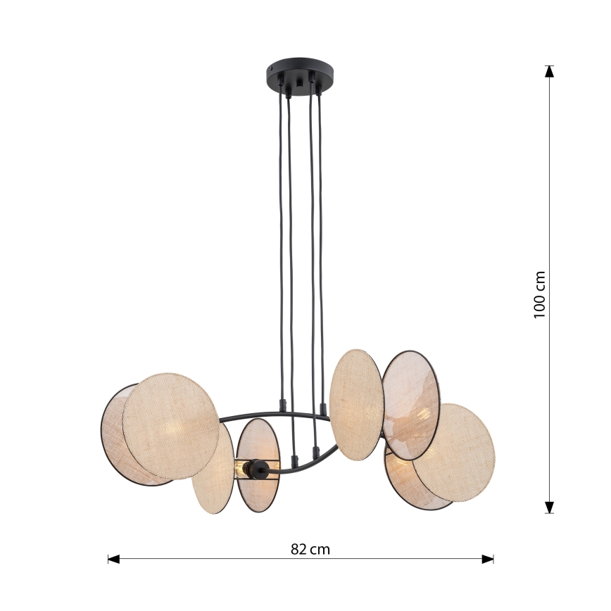 Candeeiro suspenso MOTIF 4xE14/10W/230V bege