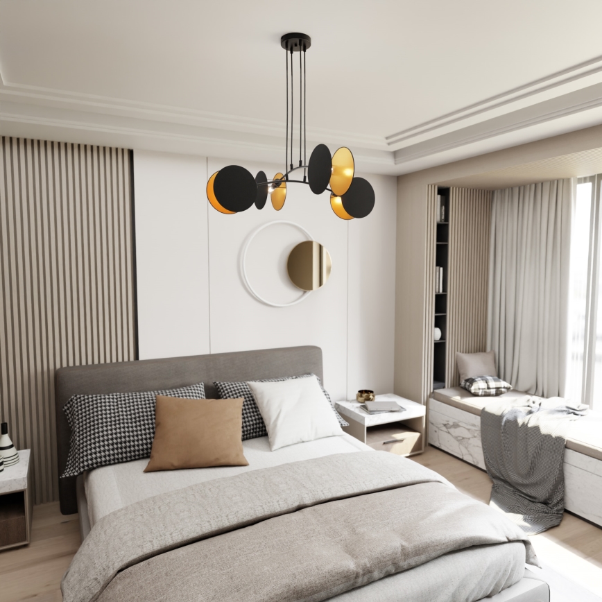 Candeeiro suspenso MOTIF 4xE14/10W/230V preto
