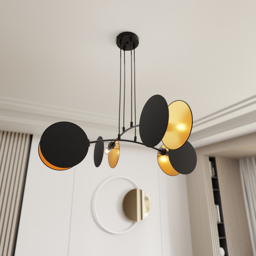 Candeeiro suspenso MOTIF 4xE14/10W/230V preto