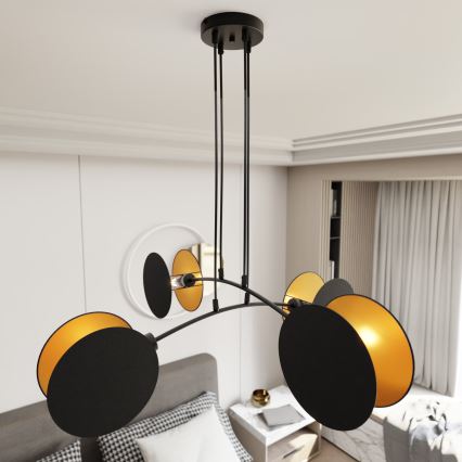 Candeeiro suspenso MOTIF 4xE14/10W/230V preto