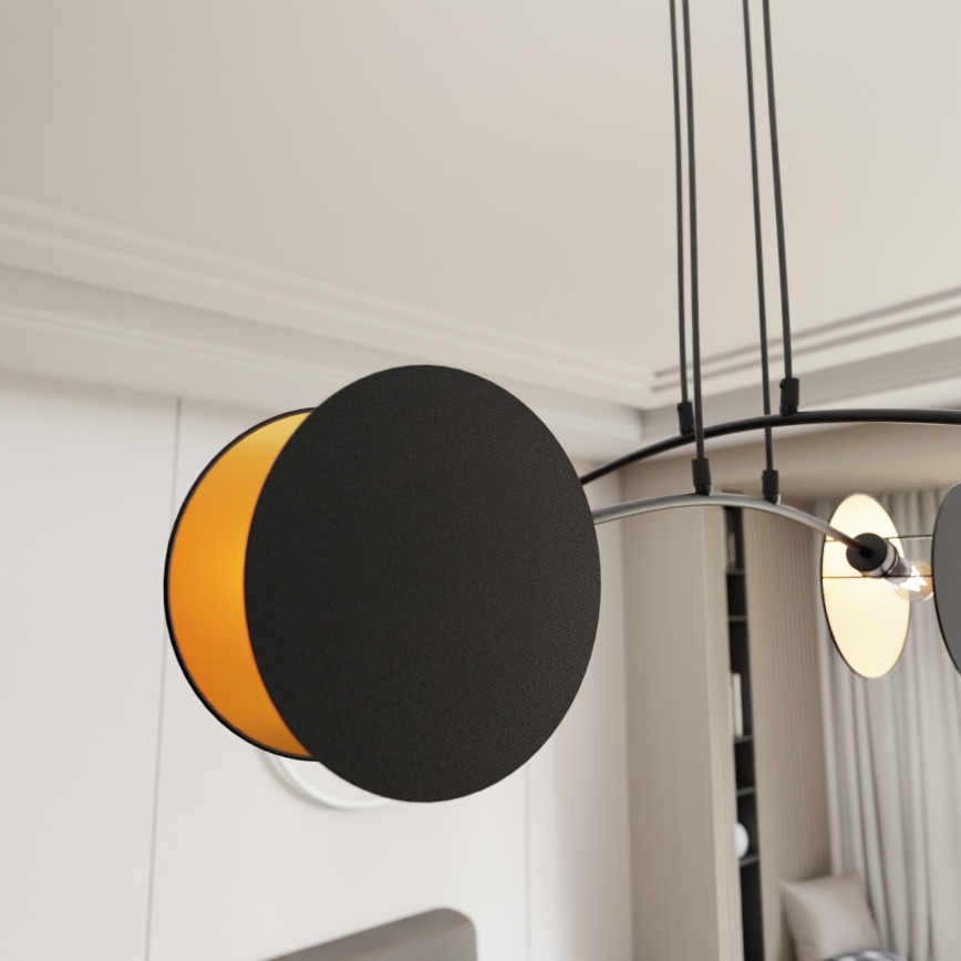 Candeeiro suspenso MOTIF 4xE14/10W/230V preto