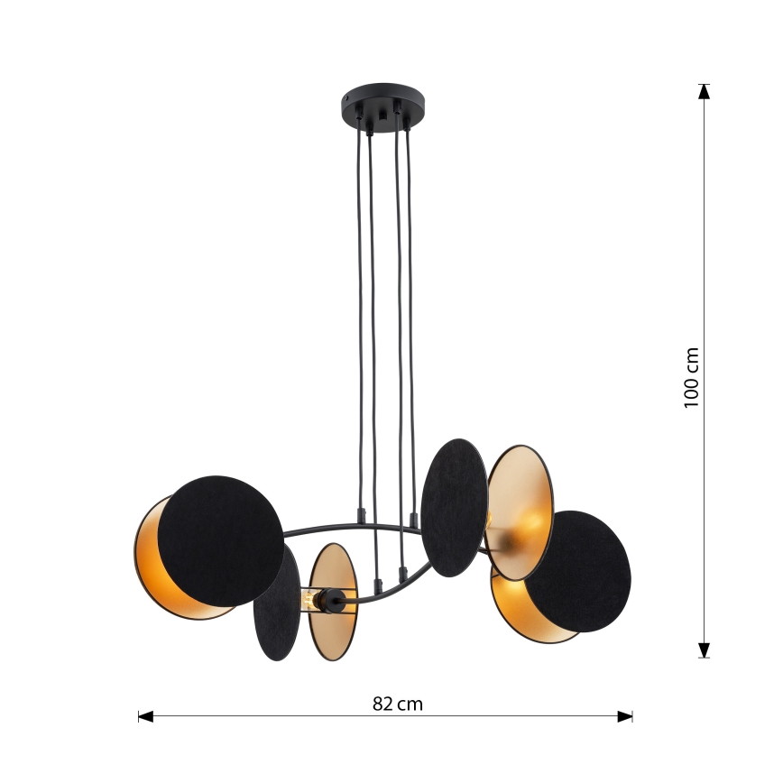 Candeeiro suspenso MOTIF 4xE14/10W/230V preto