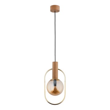 Candeeiro suspenso MUFI 1xE14/10W/230V dourado/bege