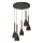 Candeeiro suspenso MUZA 5xE27/15W/230V preto/castanho/cobre/faia