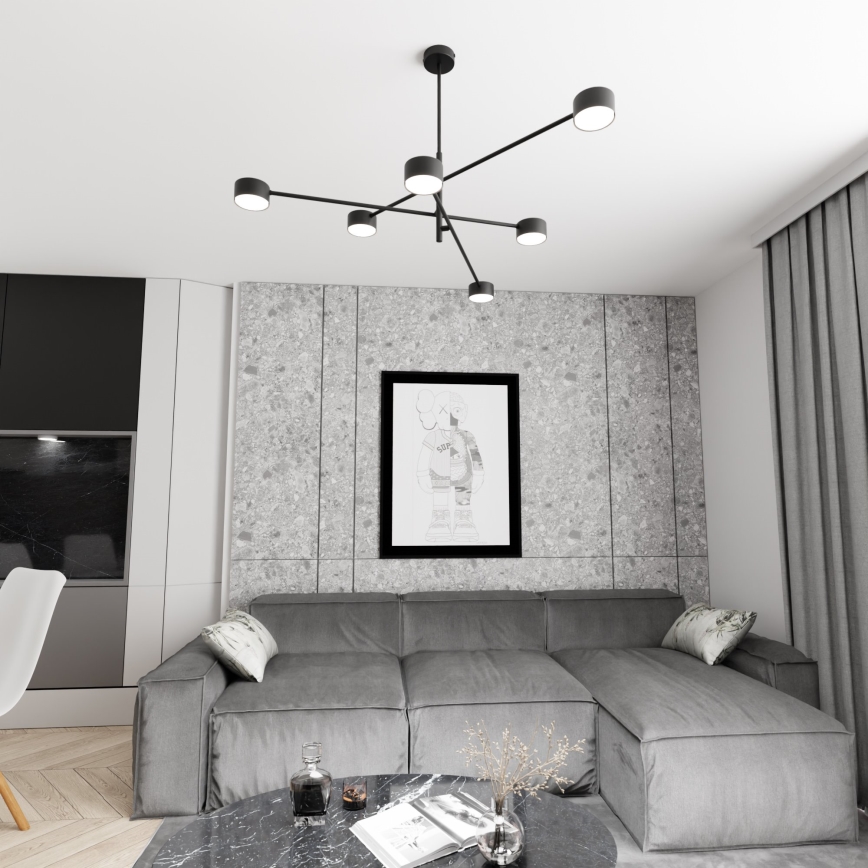 Candeeiro suspenso NATSU 6xGX53/12W/230V preto