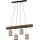 Candeeiro suspenso NEGRO 4xE27/25W/230V pinho