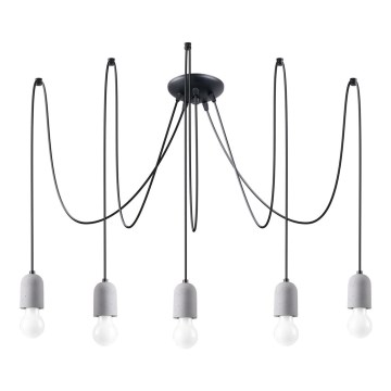 Candeeiro suspenso NESO 5xE27/15W/230V aranha betão