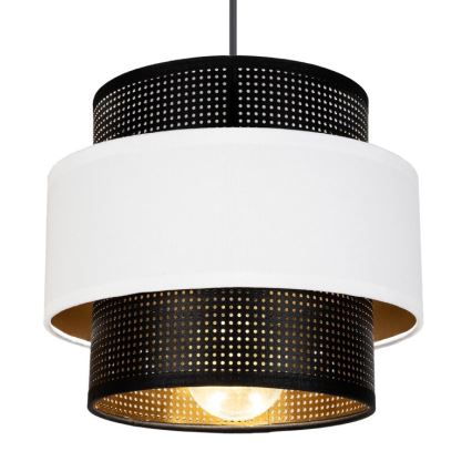 Candeeiro suspenso NESS 2xE27/60W/230V aranha preto/branco