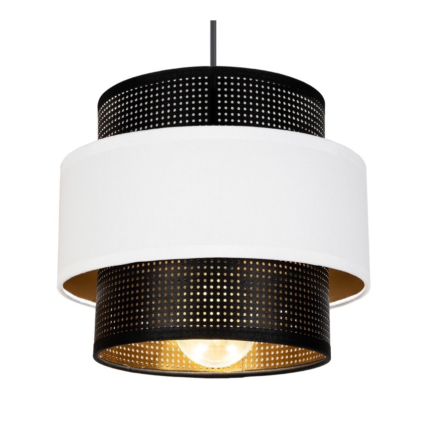 Candeeiro suspenso NESS 2xE27/60W/230V aranha preto/branco