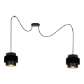 Candeeiro suspenso NESS 2xE27/60W/230V aranha preto