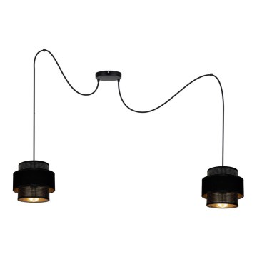 Candeeiro suspenso NESS 2xE27/60W/230V aranha preto