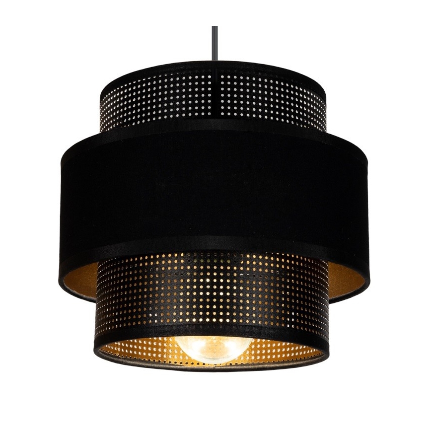 Candeeiro suspenso NESS 2xE27/60W/230V aranha preto