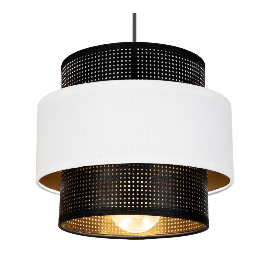 Candeeiro suspenso NESS 3xE27/60W/230V aranha preto/branco