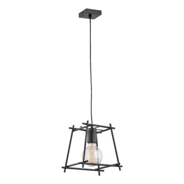 Candeeiro suspenso NETI 1xE27/15W/230V preto