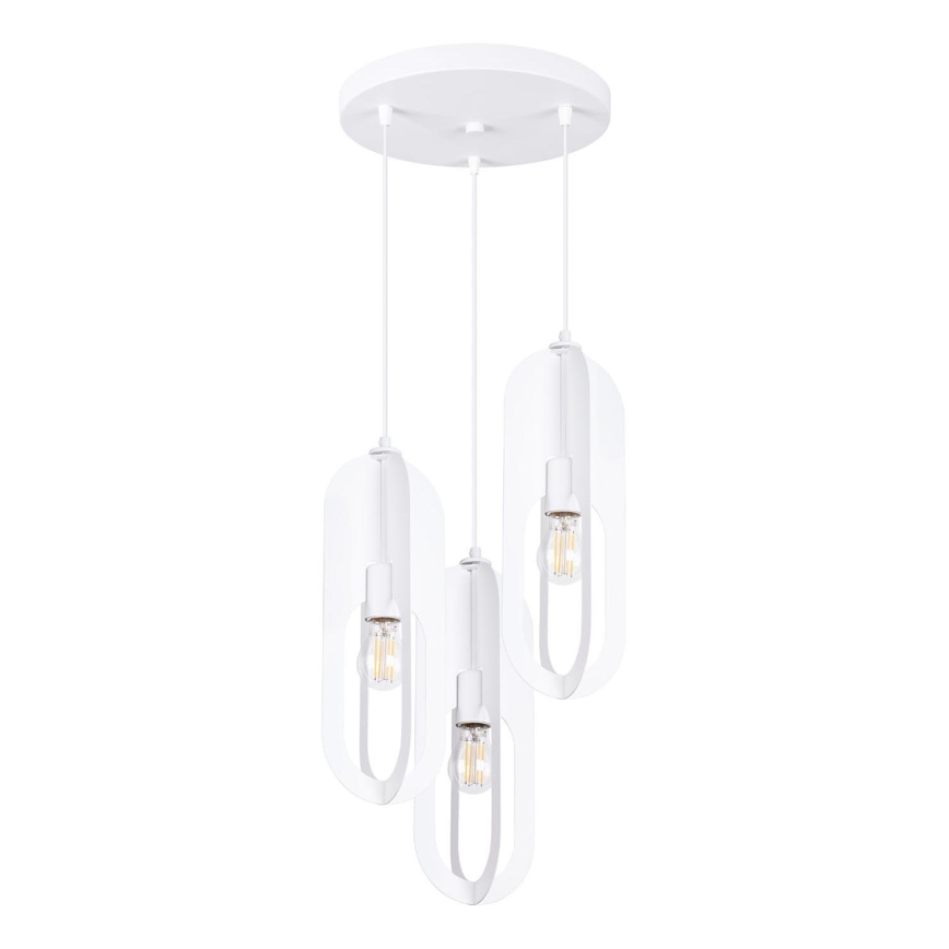 Candeeiro suspenso NICUS 3xE27/15W/230V branco