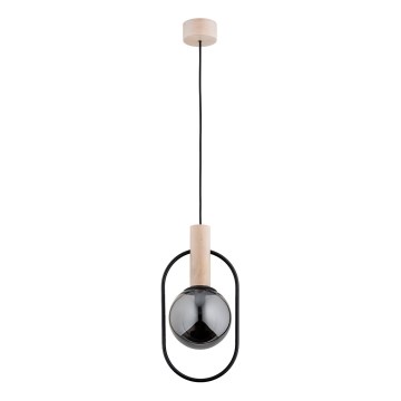 Candeeiro suspenso NIKI 1xE14/10W/230V preto/bege