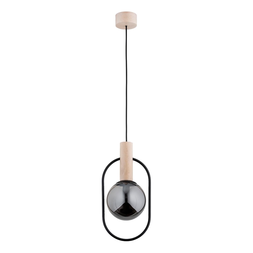 Candeeiro suspenso NIKI 1xE14/10W/230V preto/bege