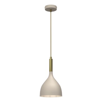 Candeeiro suspenso NOAK 1xE27/15W/230V bege/dourado