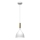 Candeeiro suspenso NOAK 1xE27/15W/230V branco/dourado