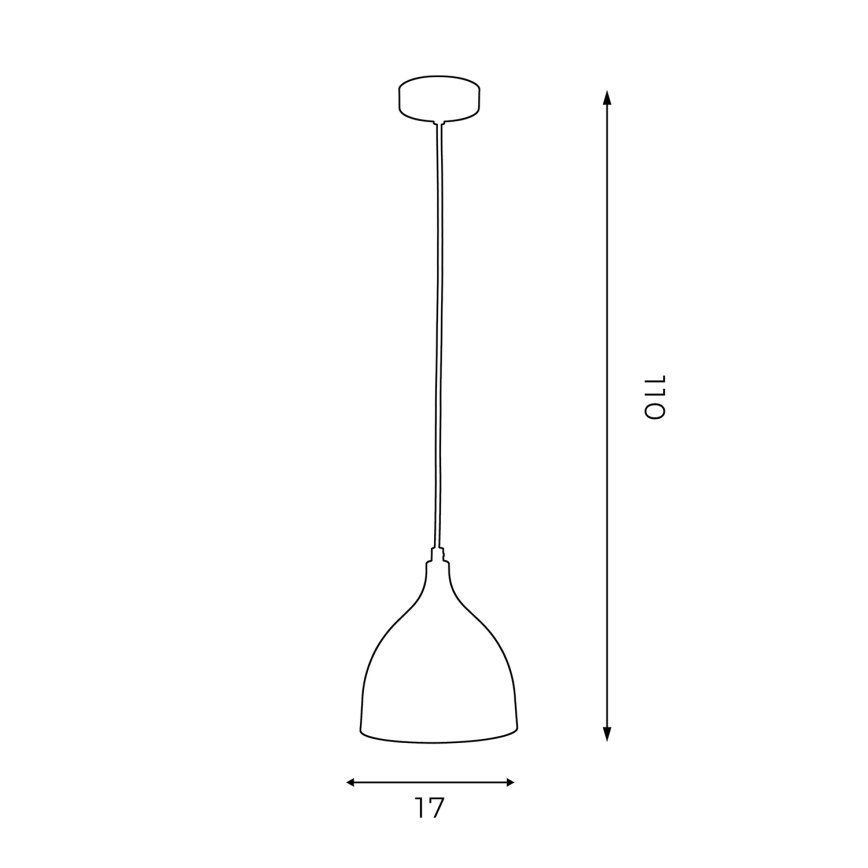 Candeeiro suspenso NOAK 1xE27/15W/230V cinzento