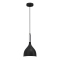 Candeeiro suspenso NOAK 1xE27/15W/230V preto/cromado brilhante