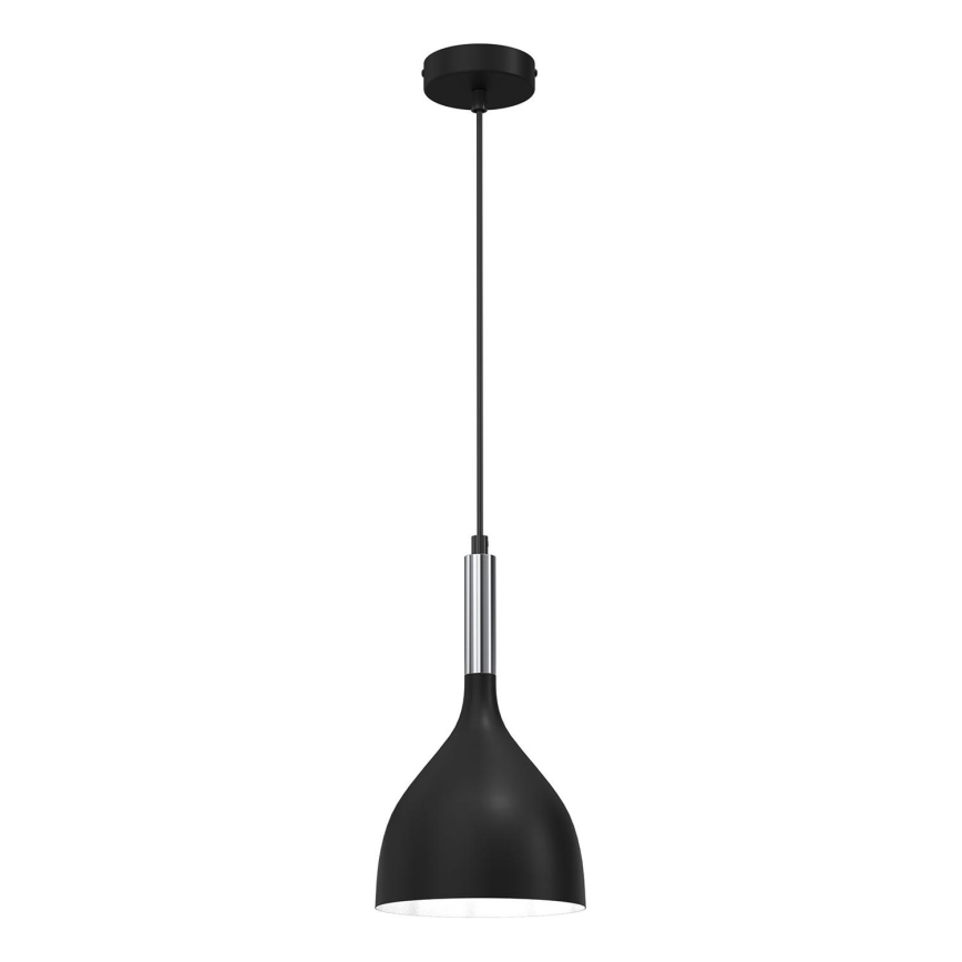 Candeeiro suspenso NOAK 1xE27/15W/230V preto/cromado brilhante