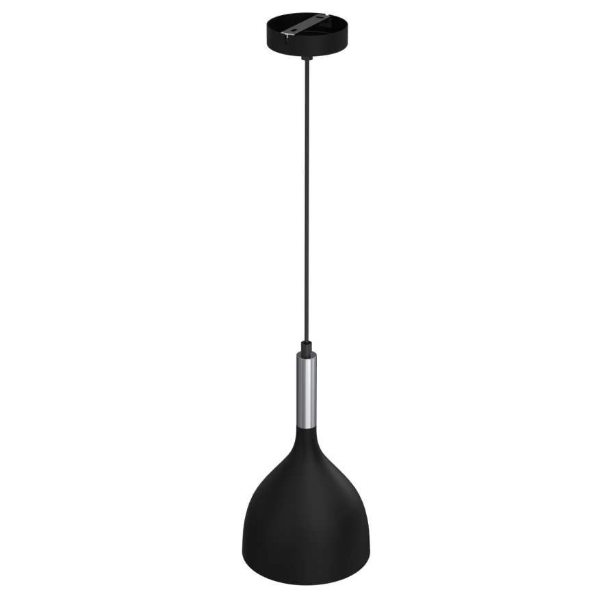 Candeeiro suspenso NOAK 1xE27/15W/230V preto/cromado brilhante