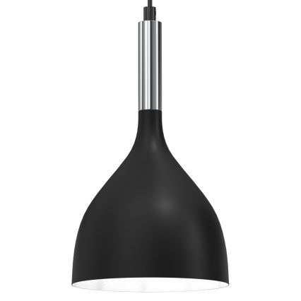Candeeiro suspenso NOAK 1xE27/15W/230V preto/cromado brilhante