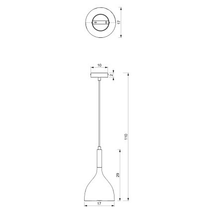 Candeeiro suspenso NOAK 1xE27/15W/230V preto/cromado brilhante