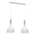 Candeeiro suspenso NOAK 2xE27/15W/230V branco/cromado brilhante