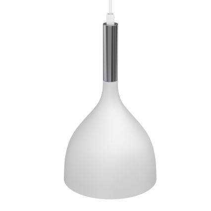 Candeeiro suspenso NOAK 2xE27/15W/230V branco/cromado brilhante