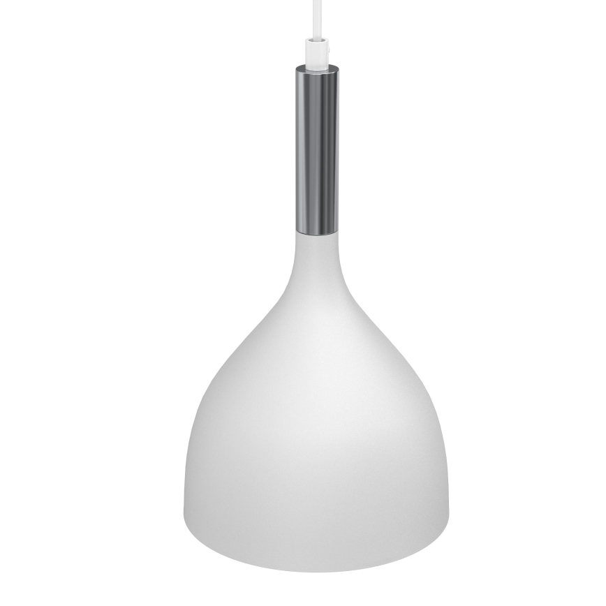 Candeeiro suspenso NOAK 2xE27/15W/230V branco/cromado brilhante