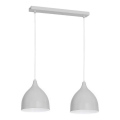 Candeeiro suspenso NOAK 2xE27/15W/230V cinzento