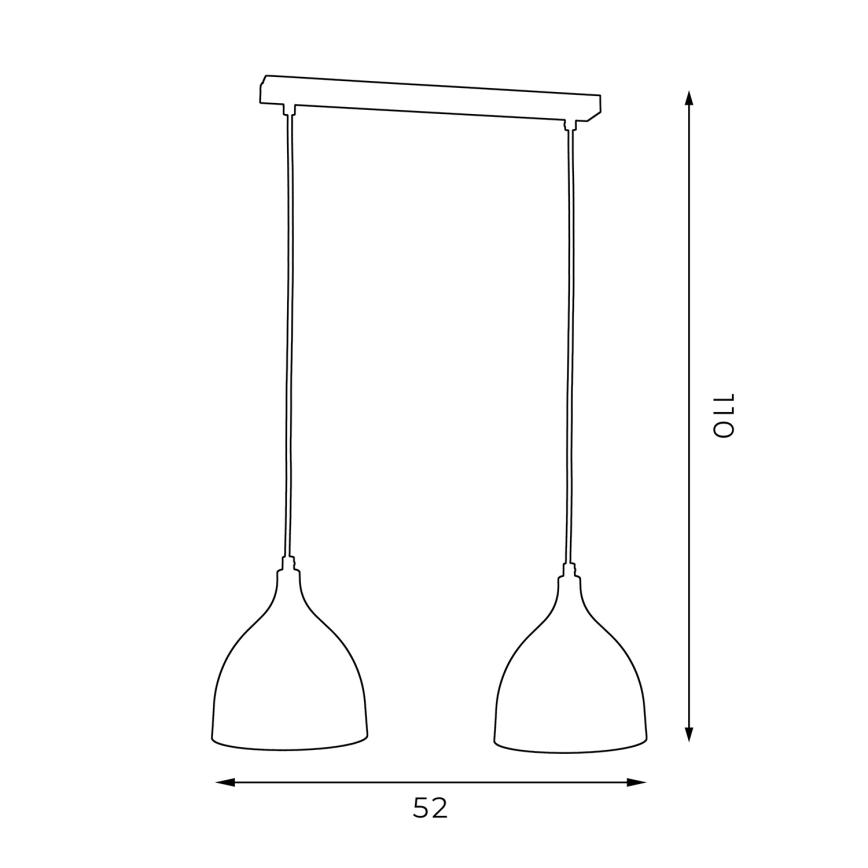 Candeeiro suspenso NOAK 2xE27/15W/230V cinzento